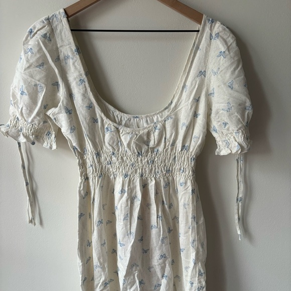 Charlie Holiday Isabella Linen Blend Butterfly print Maxi Dress‎ Sz 6 - Picture 5 of 10